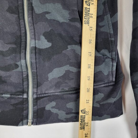 Lululemon Scuba Hoodie Women's 4 Black Gray Camo Sweatshirt Business Logo - Picture 4 of 9